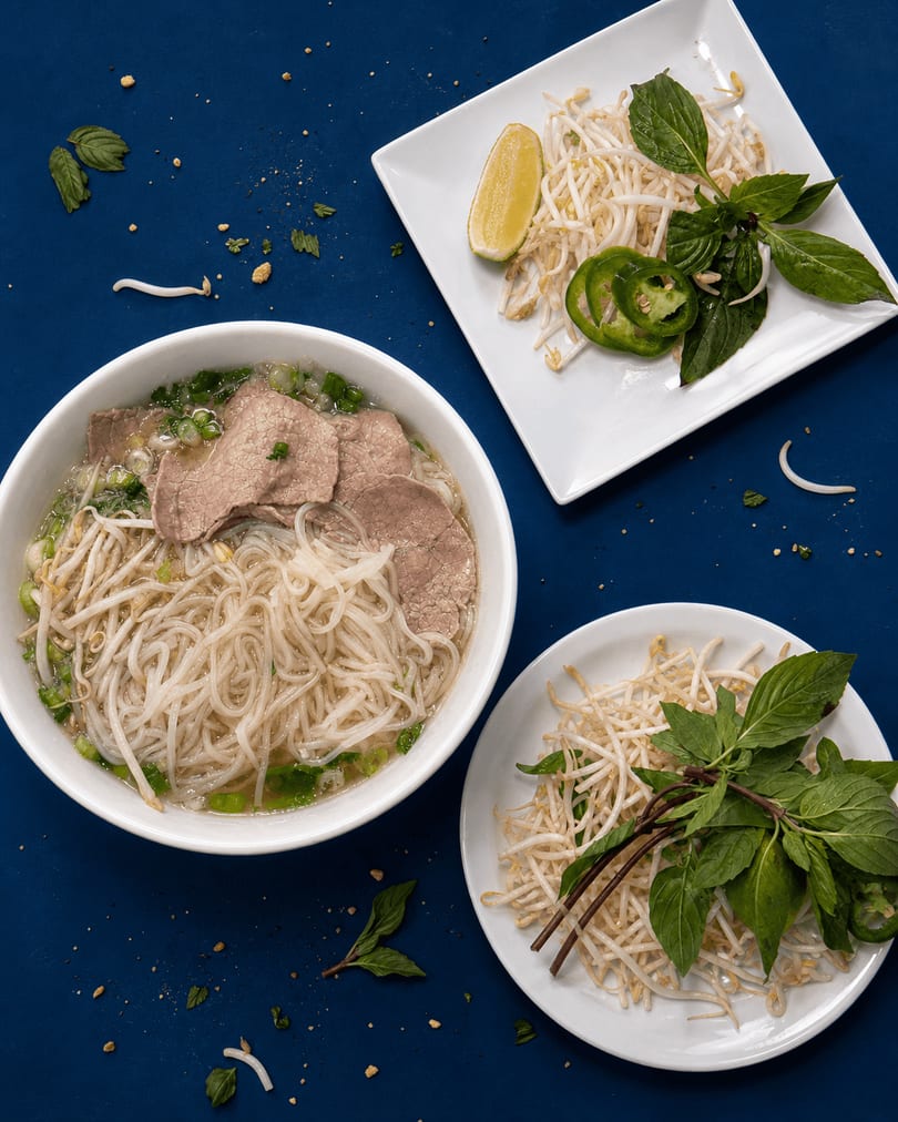 Fresh Vietnamese herbs and aromatics